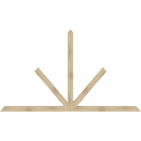 Ekena Millwork Saratoga Rough Sawn Timber Gable Bracket, Douglas Fir, 108"W x 63"H x 4"D x 4"F, 14/12 Pitch GBW108X63X0404SAR00RDF